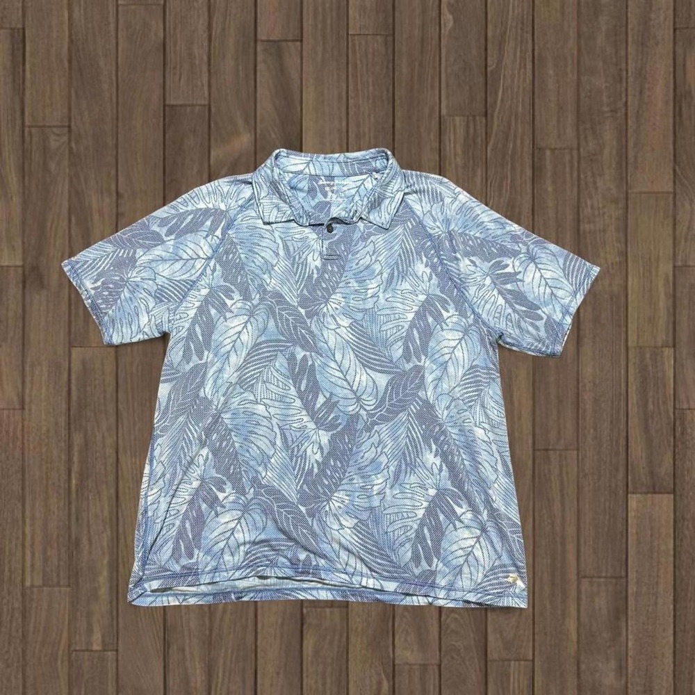 Tommy‎ Bahama Island Zone Polo Shirt Tropical Floral Design Size XXL